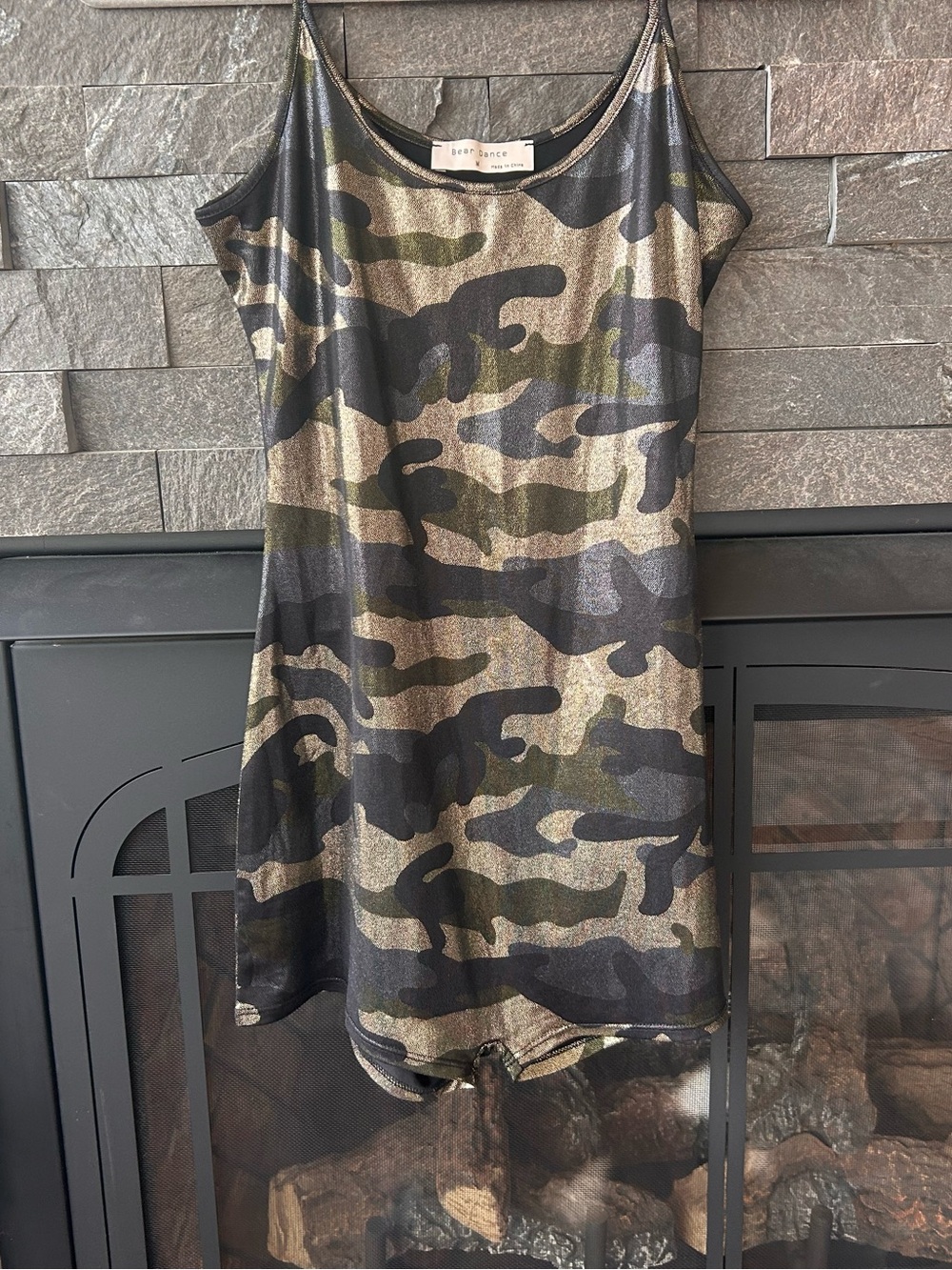 Bear Dance Metallic Shimmer Camo Romper